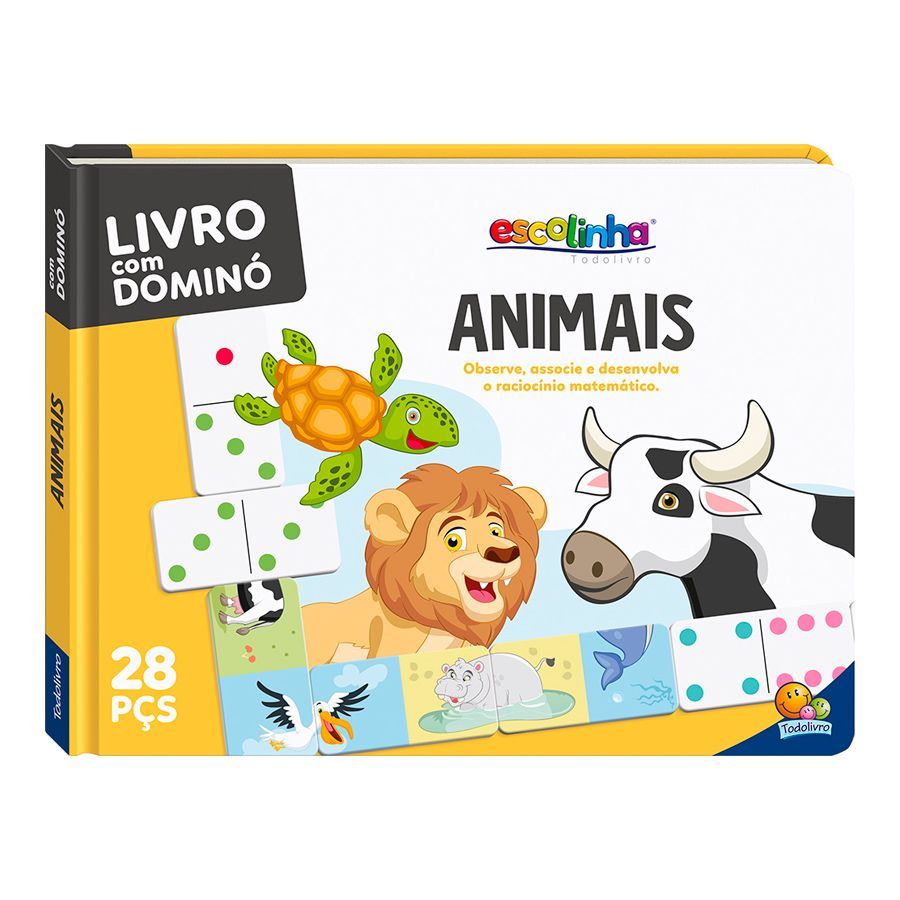 Livro Infantil 4 a 6 Anos - Escolinha Domino Animais 2 Jogos 28